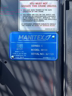 New Manitex 30100C on New Peterbilt 548