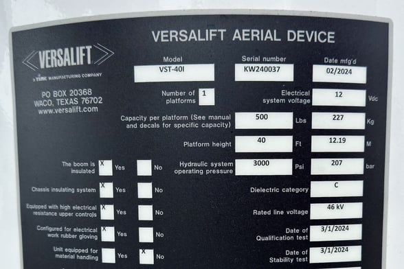 New Versalift VST-40-I on New Ford F-550