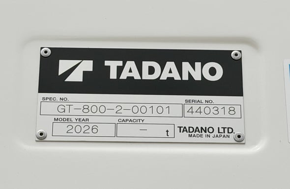 New Tadano GT-800XL-2 on New Tadano Carrier Tadano Carrier