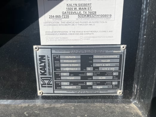 Used 2017 Kalyn Siebert 53' Sliding Axle Trailer