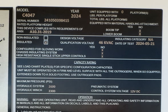 Used 2024 Terex Commander 4047 on Used 2024 Freightliner M2 106 Plus